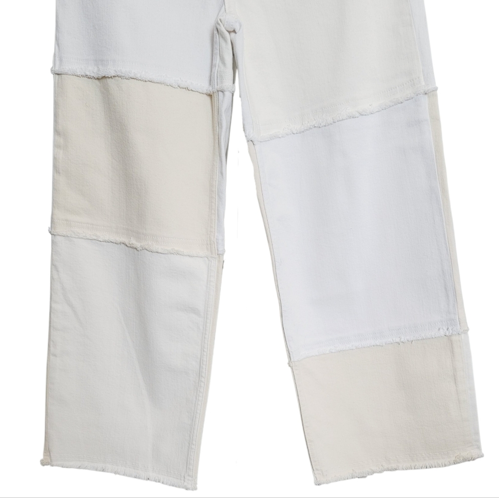 ๐๏ธ Rails Getty Crop Wide Leg Jeans in Ecru Patchwork - Picture 11 of 16